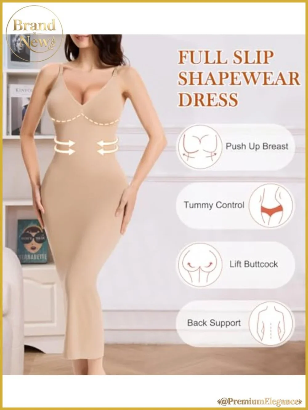 Tummy Control Shapewear Slip Dress for Women Seamless Full Body Shaper